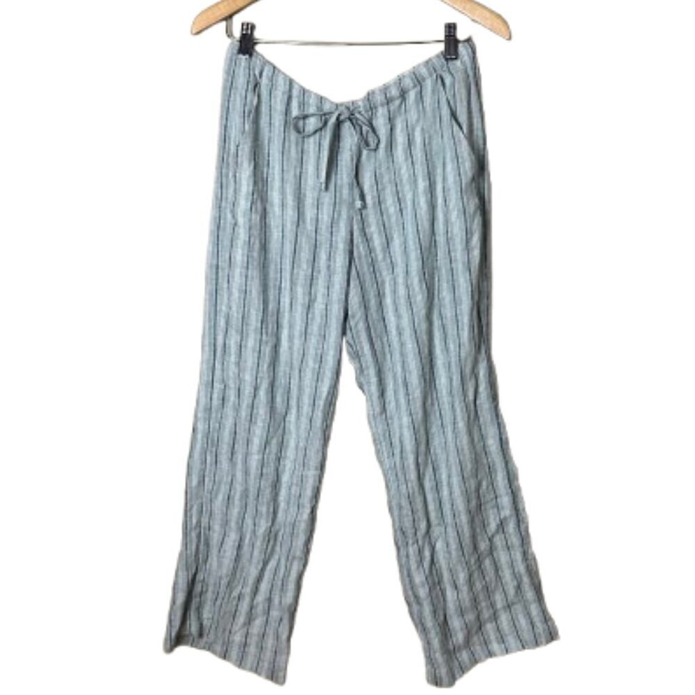 HOLLISTER Linen Blend Striped Wide Leg Pants Trousers Size small